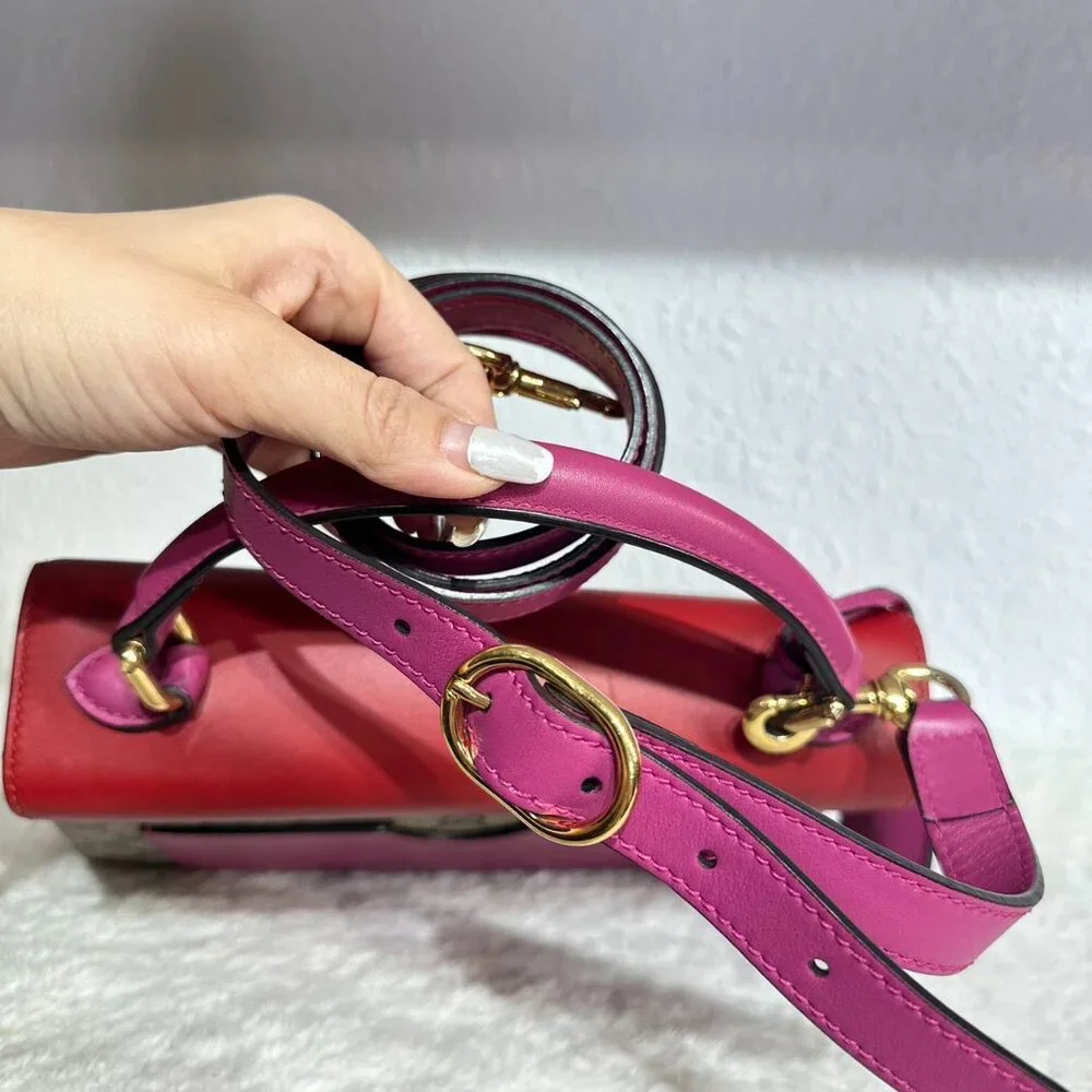 Gucci GG Logo Supreme With Top Handle Padlock Shoulder Bag Crossbody - Picture 6 of 9